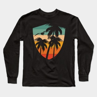 Beverly Hills los angeles palm trees badge vintage sunset Long Sleeve T-Shirt